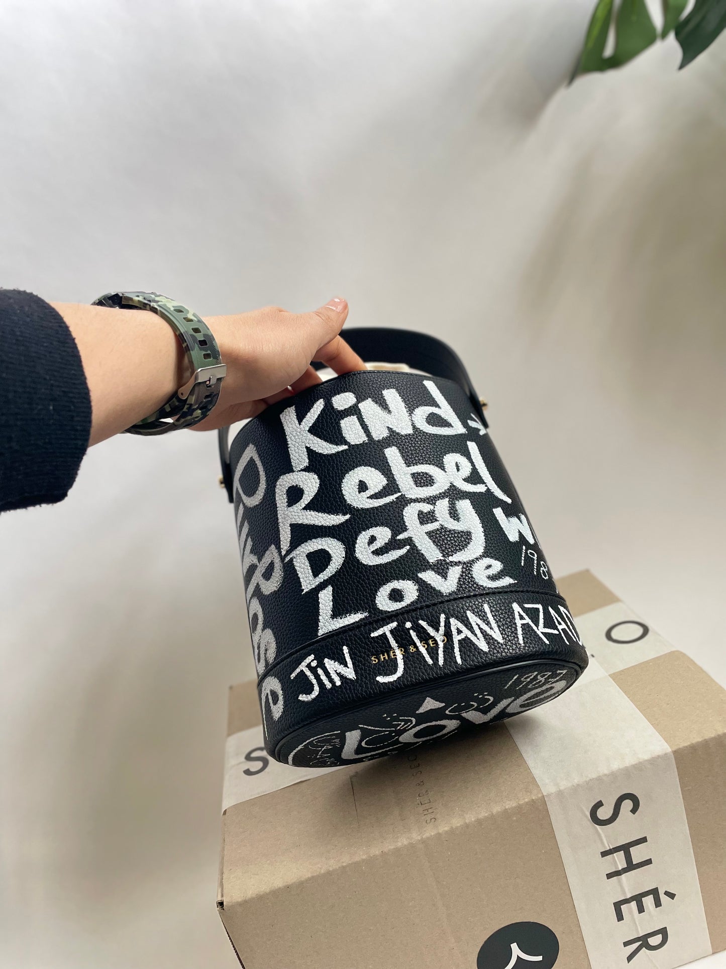 The Grafitti Bucket Bag - Black
